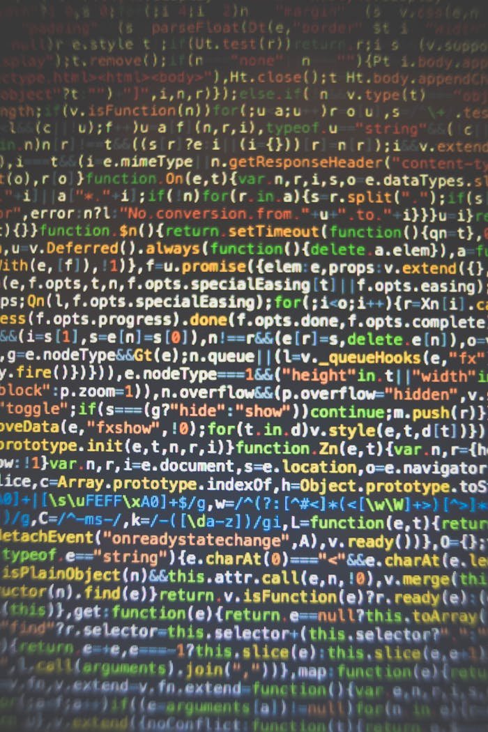 Vibrant code displayed on a computer screen showcasing programming and software development concepts.